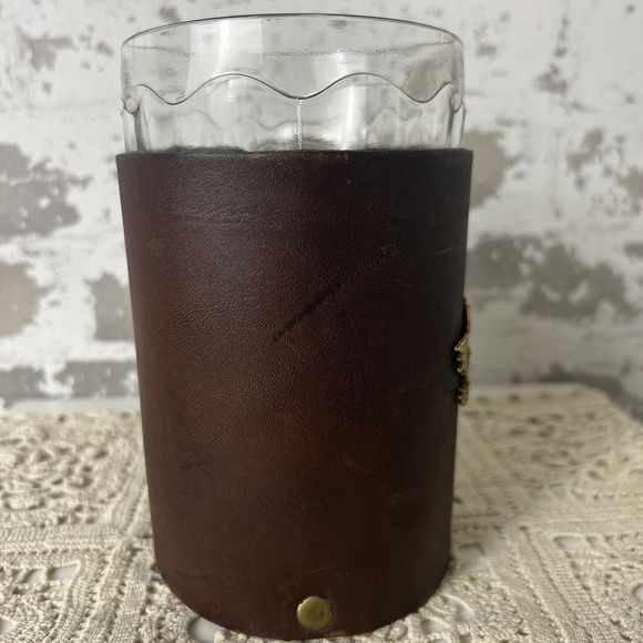 Vtg Noymer Beer Mugs Leather Covers Snap On EPluribus Unum America Eagle Barware - Picture 12 of 16